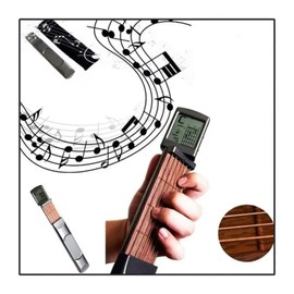 Gueiddi Guitar Chord Trainer，Digital Chords Trainer Portable 6 Fret Guitar Practice Training tool with Rotatable Chart Screen