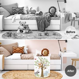 Clastyle 45L Tropical Animal Elephant Kid Laundry Hamper for Boy Girl Collapsible Tiger Clothes Toy Storage Basket with Lid for Bedroom Bathroom Nursery