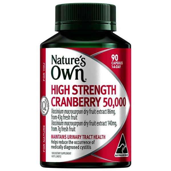 Nature's Own High Strength Cranberry 50,000mg for Women's Health 90 Capsules