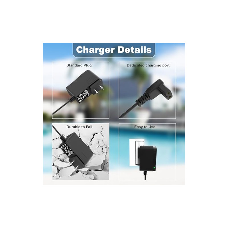 12.6V Charger for Aiper Seagull Pool Vacuum Cleaner