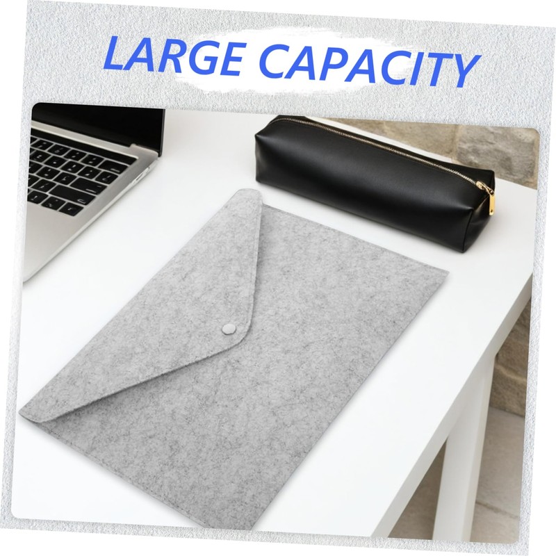 SEWACC Felt Document Carrier Bag with Button Closure Portable Organizer