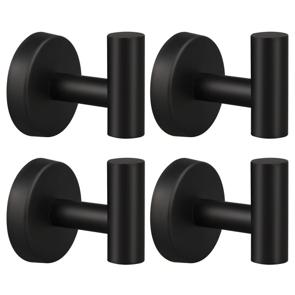 Mdvora 4 Pack Towel Hooks, Robe Hook, Bathroom Coat Hook