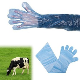 Comioke Long Sleeve Veterinary Gloves, 30 Pieces, Stretchy Disposable Gloves, Gloves for Livestock Insemination, Disposable Soft Plastic Film Gloves, Veterinary Gloves, Extra Long Cuff, 90 cm