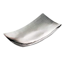 Yamako 23963 Stainless Steel Hammered Rectangular Plate (Large)
