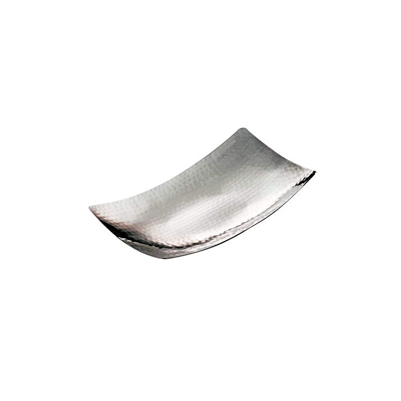 Yamako 23963 Stainless Steel Hammered Rectangular Plate (Large)