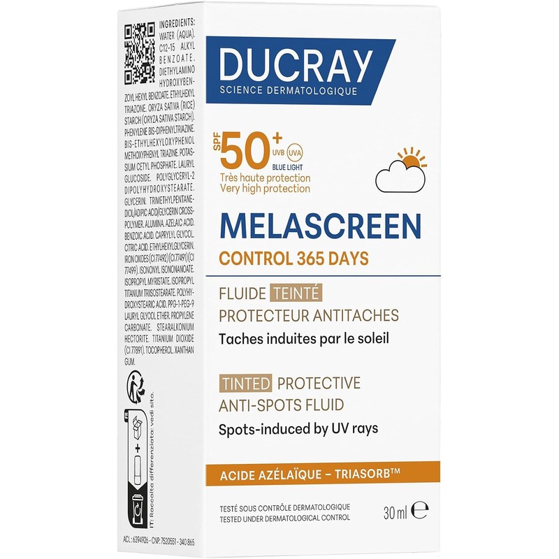 DUCRAY, Melascreen Control 365 Fluido Protector Antimanchas FPS 50 con