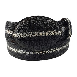 Men's Cowboy Belt Stingray Print Imitación Mantarraya (Black, 36)