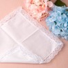 HOULIFE Ladies 100% Cotton Handkerchiefs Soft Pure White Lace Wedding