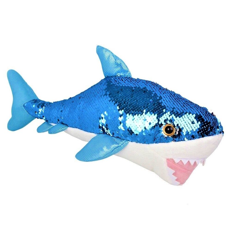 Zugar Land Sequin Great White 20" Mermaid Shark (Blue-Silver) Plush