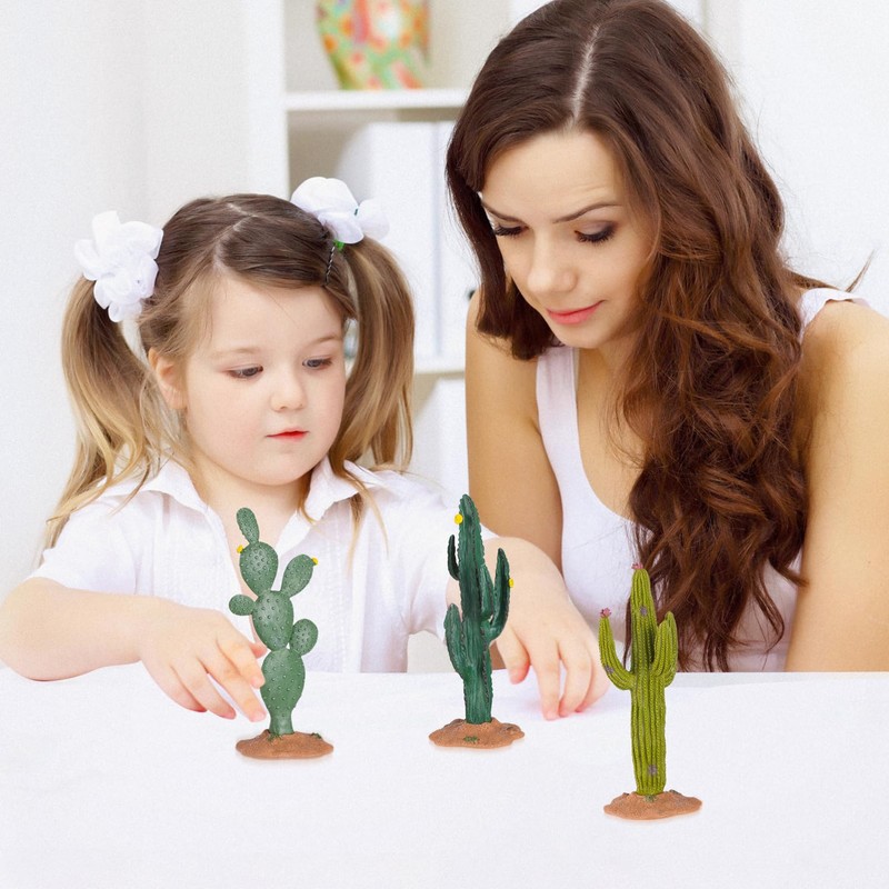 NOLITOY 3Pcs Faux Fake Succulents, Artificial Cactus Figurine Plant Accessories