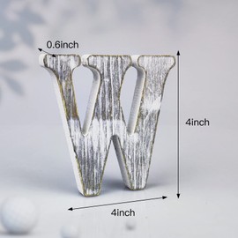 WOODOUNAI 4 Inch Rustic Wood Letters for Wall Decor and Craft Projects
