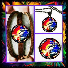 PINK FLOYD WISH YOU WERE HERE  SET OF THREE   BRACELETNECK.