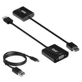 Club3D HDMI 1.4 to VGA Active Adapter with Audio Male/Female Black Adapters
