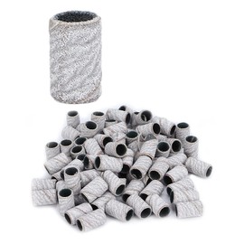 Sanding Rings Bands, 100pcs Nail Art Sanding Bands Professional Manicure Sanding Rings Nail Salon Tools Grinder File Grit Sand Piece Set Dead Skin Nail Drill Bands for Salon Home Use(180#)