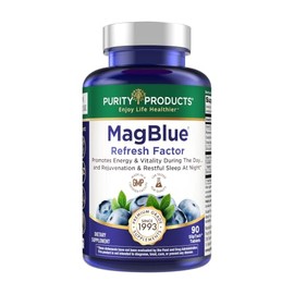 Purity Products - MagBlue Refresh Factor - Bisglicinato de magnesio + Ashwagandha Shoden | Sueño, alivio del estrés y apoyo de cortisol | con vitamina