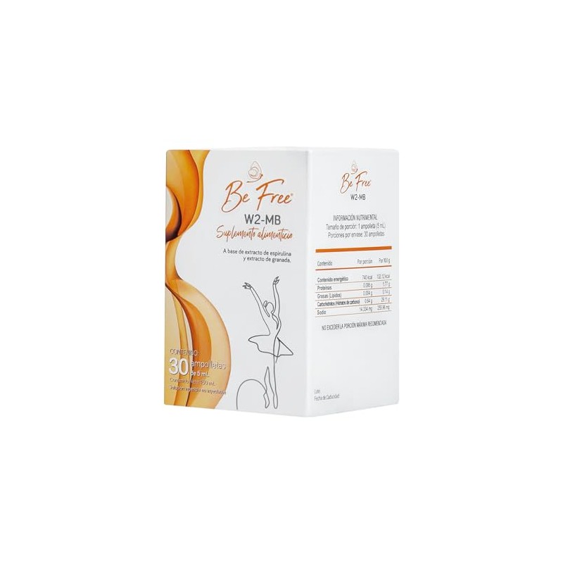 Be Free - W2-MB, Suplemento Alimenticio, 30 Ampolletas de 5ml,