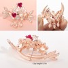Molans 3pcs Rhinestone Crystal Hair Clips Rose Flower Style Crystal