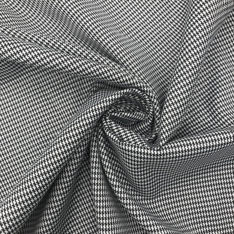 Black & White Mini Houndstooth Fabric Summer Weight 57" Wide