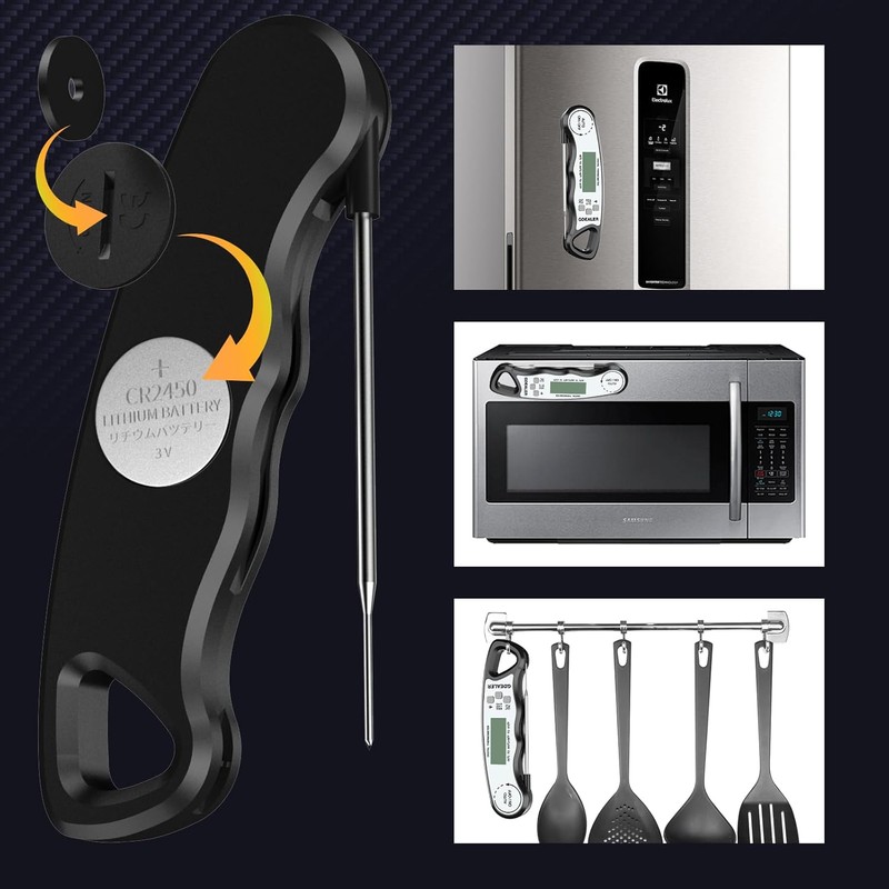 GDEALER Meat Thermometer Digital Instant Read Food Thermometer Waterproof Ultra-Fast