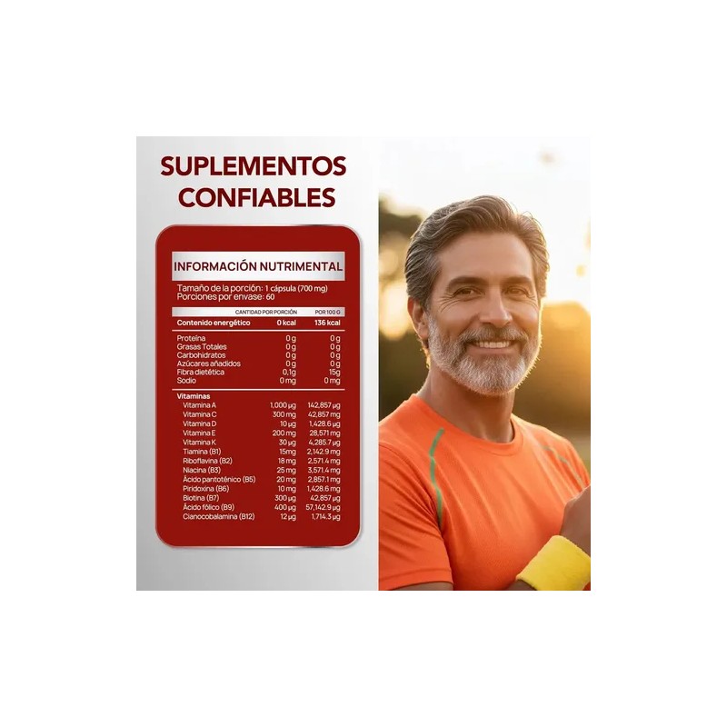 Complejo B Completo Vitalizate Vitamina B12 60 Cápsulas Sin Sabor
