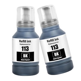 LAIPENG 113 Ink Compatible with Epson 113 for Ecotank ET-16150 ET-16600 ET-16650 ET-16680 ET-5150 ET-5160 ET-5170 ET-5800 ET-5850 ET-5880 Pro ET-113 5000 ET-5800 ET-5850 ET-5880 Printer (BK*2)
