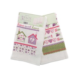 Country Club Velour Tea Towels, Home Sweet Home, Set of 3
