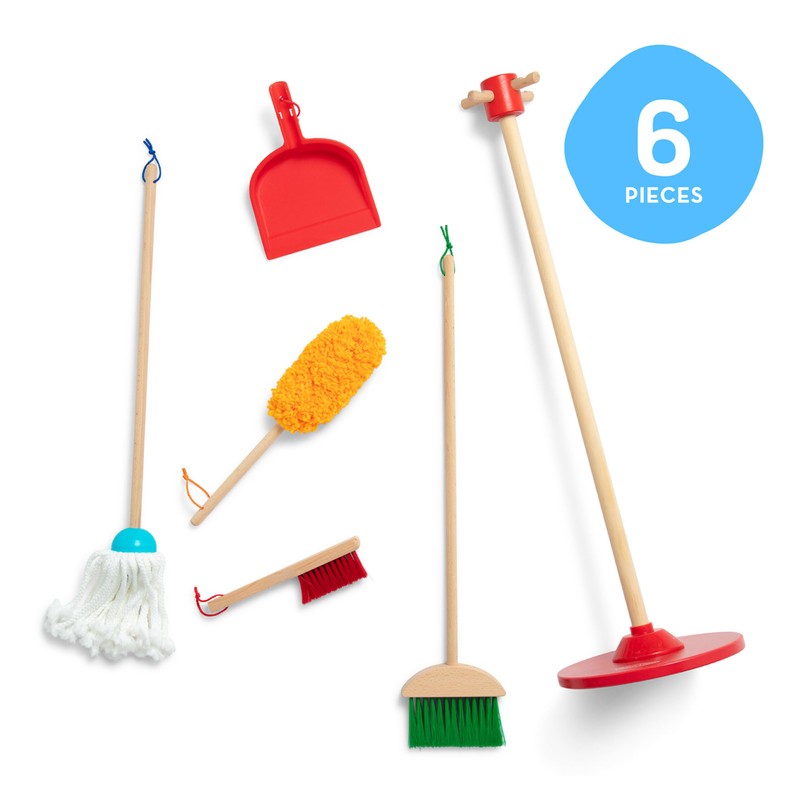 Melissa & Doug Dust Sweep Mop, 6-Pc. Toddler Cleaning Set