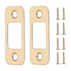 NICENEEDED 2 Pack Round Corner Deadbolt Strike Plate, Solid Brass