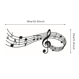 Music Wall Stickers Music Wallpaper for Walls Music Note Wall Sticker DIY Decorative Wall Sticker for Living Room,Bedroom,Living Room Children's Room Tv Background Hallway Music Classroom(2 Pc)