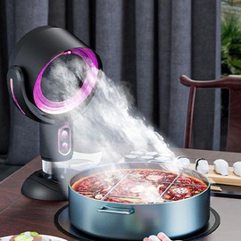 PuffHide Purifier & Oil Smoke Away Purifier Fan Portable Rechargeable Adjustable Angle Puff Hide Smokeing Fan, Tabletop Kitchen PurifierFilters for Removes Odor(Black Purple)