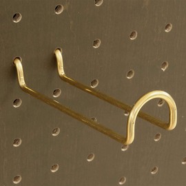 Waki Sangyo ANB-722 Brass Hooks, Double Hole Board, Wall Storage, Shelf, Display Accessories, 3.5 inches (90 mm), Pack of 2