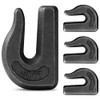 XHMAXE 4Pcs 3/8'' Weld-On Grab Hooks, Grade 70 Clevis Grab Chain Hooks, Heavy Duty Forged Grade Tow Hook Weldable for Chain Pulling and Lifting, Tractors Loader Bucket, Trailer Truck, Rigging, Car