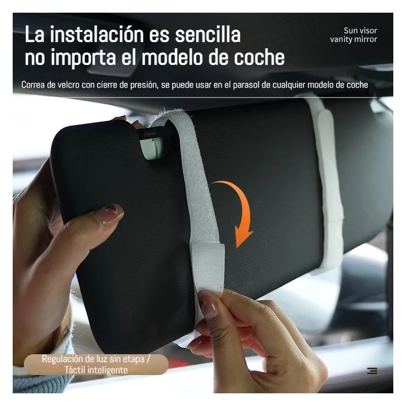 Espejo De Maquillaje,carro,con Luz Led,aumento De 3x,3 Modos