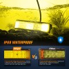 Nilight Side Shooter Amber LED Light Bar/Pods 2PCS 6.5 Inch
