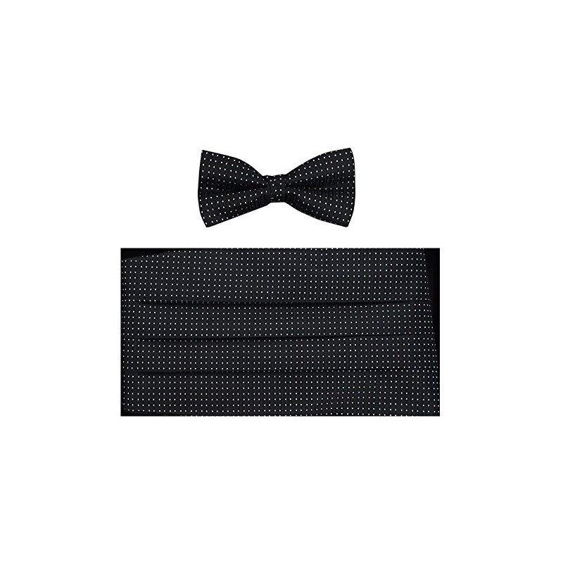 Cummerbund & Bow Tie Black Dot cb00018