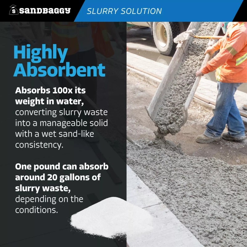 Sandbaggy Concrete Slurry Solution Solidifier (Made in the USA) -