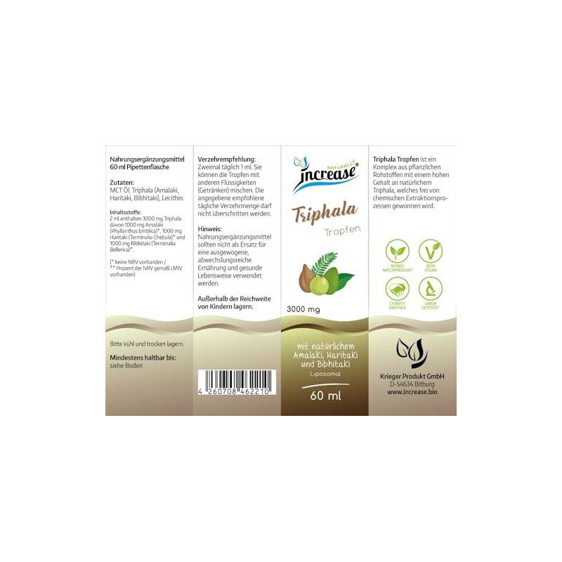 Liposomal Triphala Drops High Dose – (90,000 mg per pack)