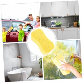 Beavorty Large Sponge Car Wash Set 2pcs Yellow Jumbo Sponges Porous Bone Design Non-s Scratch Durable Reusable for Cars Bikes and More