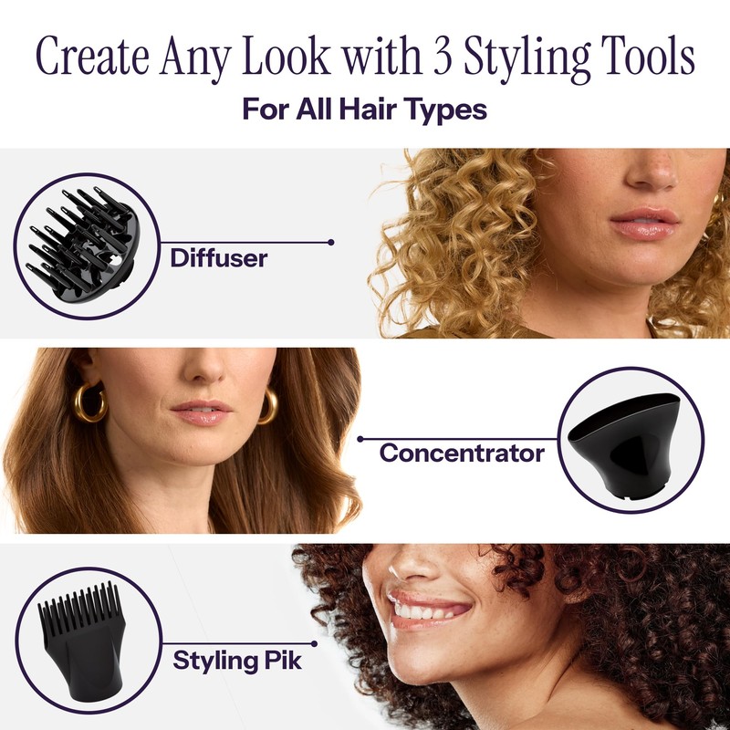 HOT TOOLS Professional Ceramic Rainbow Hair Dryer - Fast Drying