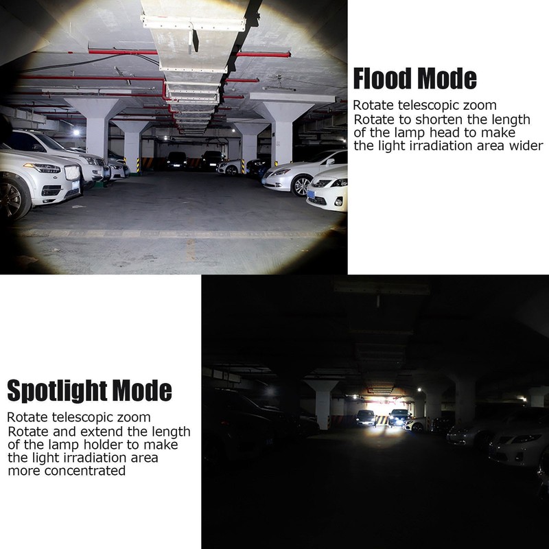 LED Camping Flashlight 5000LM Super Bright Magnetic Telescopic Zoom Waterproof