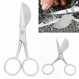 Tufting Carpet Scissors, Portable Mini Handle Scissors for Carpet Making with Decals (Silver)