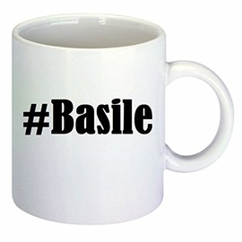 Kaffeetasse #Basile Hashtag Raute Keramik Höhe 9,5cm ? 8cm in Weiß