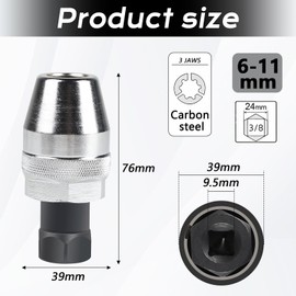 EFUTURETIME Bolt Extractor, 3/8 Inch Stud Bolt Extractor for 1/4 to 1/2 Inch (6-12 mm), No Drill for Removing Rusty, Painted, Damaged and Broken Bolts