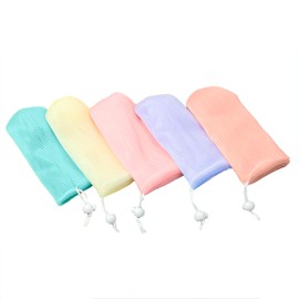 Soap Net, Foaming Net, Facial Wash Net, Set of 5, Soap Net, Hanging, Soft, Fine, Skin-friendly, Facial Cleansing Foam, Solid Soap, Shampoo
