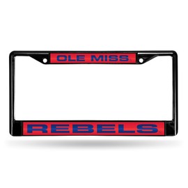 Rico Mississippi Ole Miss Rebels Black Metal License Plate Frame Holder