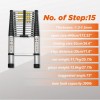 EXCELO 14.5FT Telescoping Ladder Aluminum Folding Telescopic Extension Ladder Portable