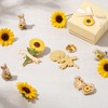 Misdary 50 Pcs Sunflower Funeral Memorial Pins for Guests Forever
