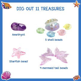 EGGBOX Mermaid Treasure Hunt Series Jewelry Digging Kit - Educational STEM Toy, Perfect for Children Who Love to Explore, Birthday or Christmas Gift, Safe Design with Non-Toxic Material