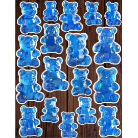 Unbranded Blue Gummy Bear Die Cut Vinyl Stickers Set Scrapbooking Laptop Waterbottle