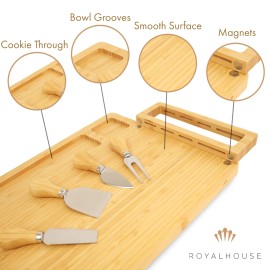 Royalhouse Charcuterie Board And Cheese Knife Set Bamboo Serving Tray 14X11.3